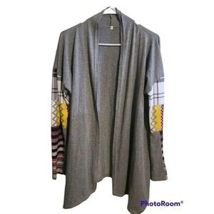 Patchwork sleeves lightweight layering cardigan boutique
